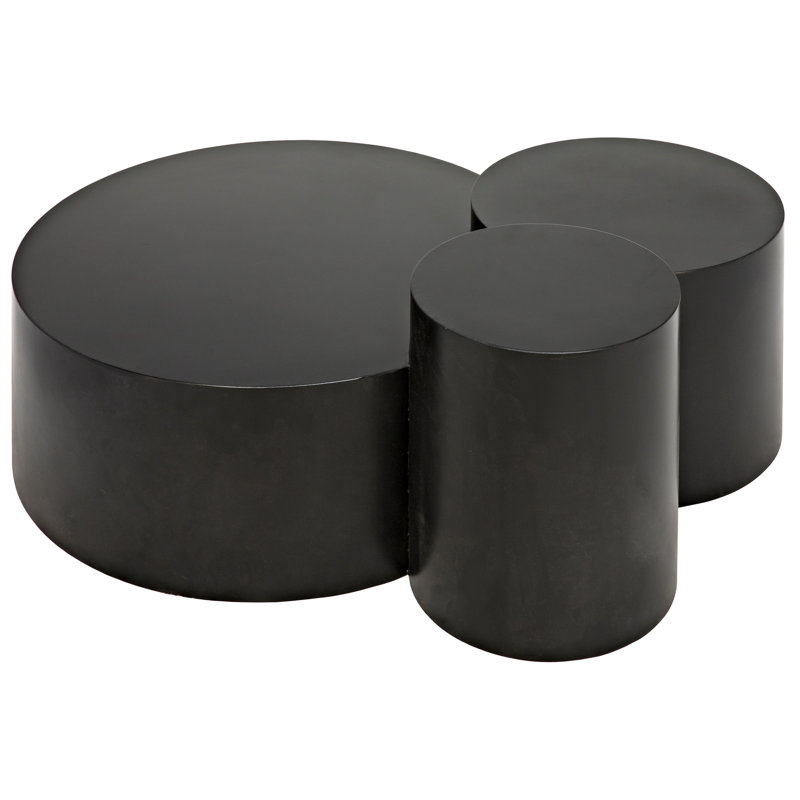 Black Round Multi-Level Metal Coffee Table