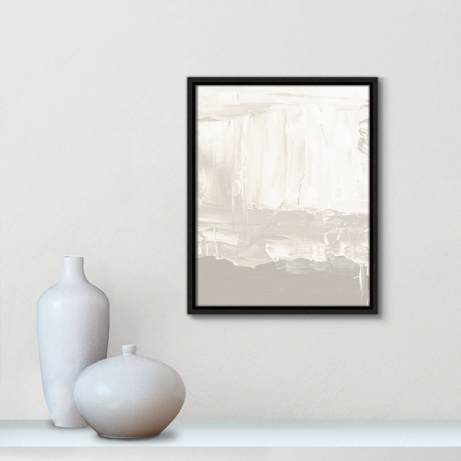 Albie "Taupe Abstract" Print, 15.5" H x 12.5" W, Espresso