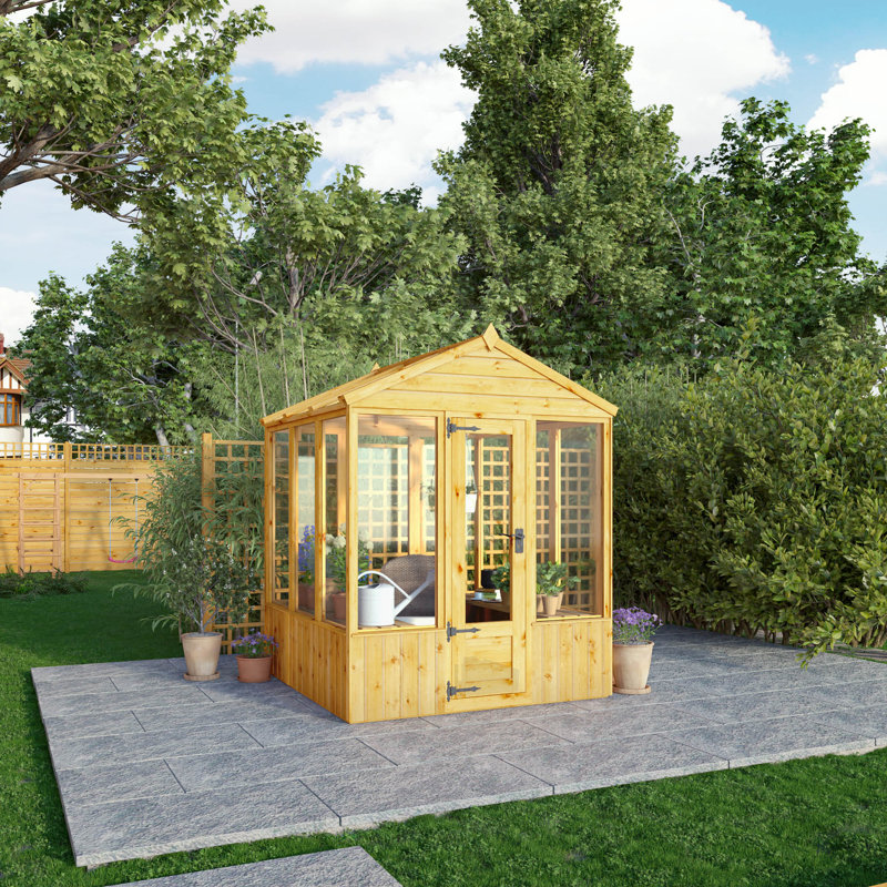 Mercia Premium Woodsman Wooden Styrene Greenhouse , 229cm H x 187cm W x 191cm D