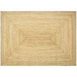 Tapis géométrique rectangulaire en jute crocheté à la main 5 pi x 7 pi Macksburg