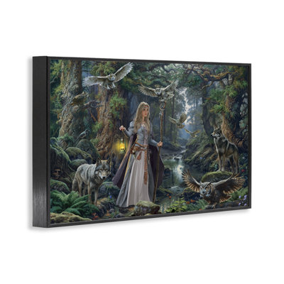 Femme dans la forêt, estampe numérique, image par Image World