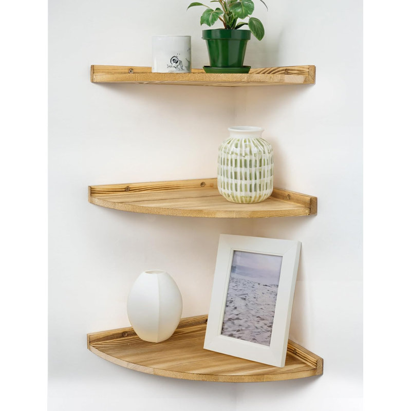 Farmhouse Rustic Corner Floating Shelf