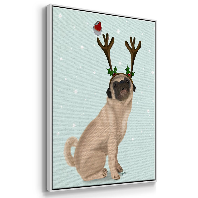 Carlin de Noël avec bois et merle, H 41 po x l 27 po x P 1,5 po, Blanc