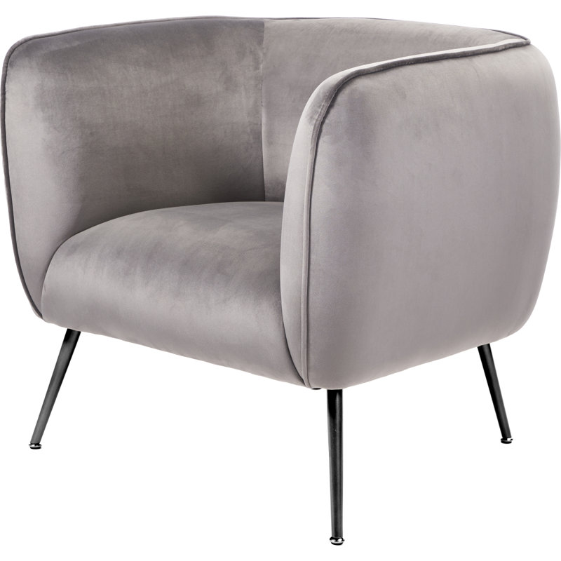 Krol Velvet Barrel Chair, Grey