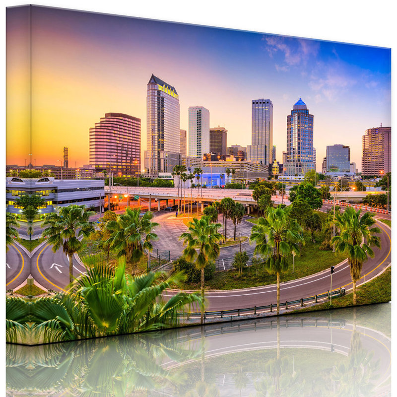 Skyline In Den USA by No - Wrapped Canvas Print, With lighting, 40cm H x 60cm W x 4.5cm D