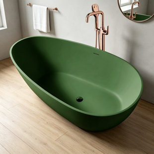 Baignoire verte spacieuse de forme irrégulière