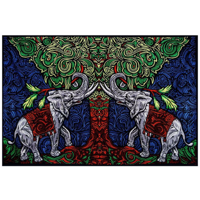 Tapisserie éléphant en coton 3d