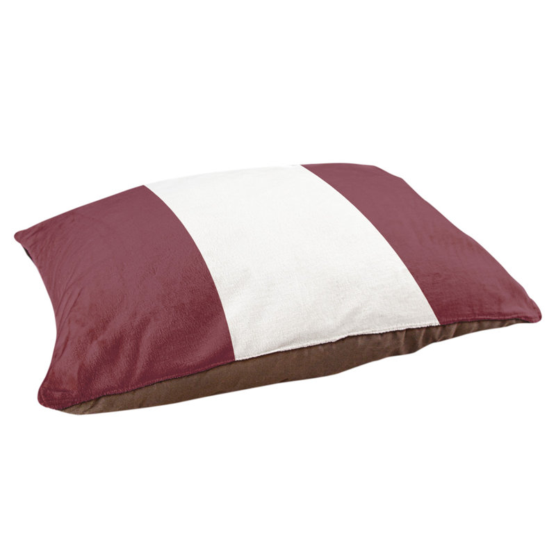 Coussin Washington, Moyen (l 40 po x P 30 po x H 6,5 po), Bourgogne/blanc