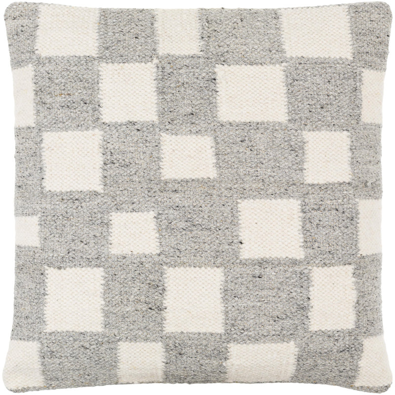 Coussin Leonida, Gris / Blanc cassé, H 18 po x l 18 po, Duvet