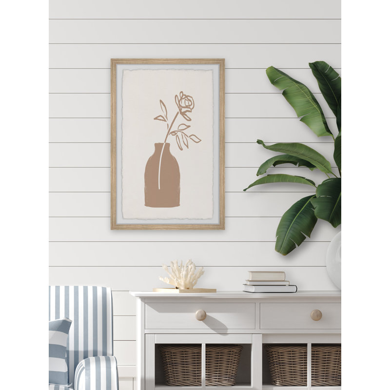 Single Stem Rose by Marmont Hill - Single Picture Frame Painting, 45cm H x 38cm W