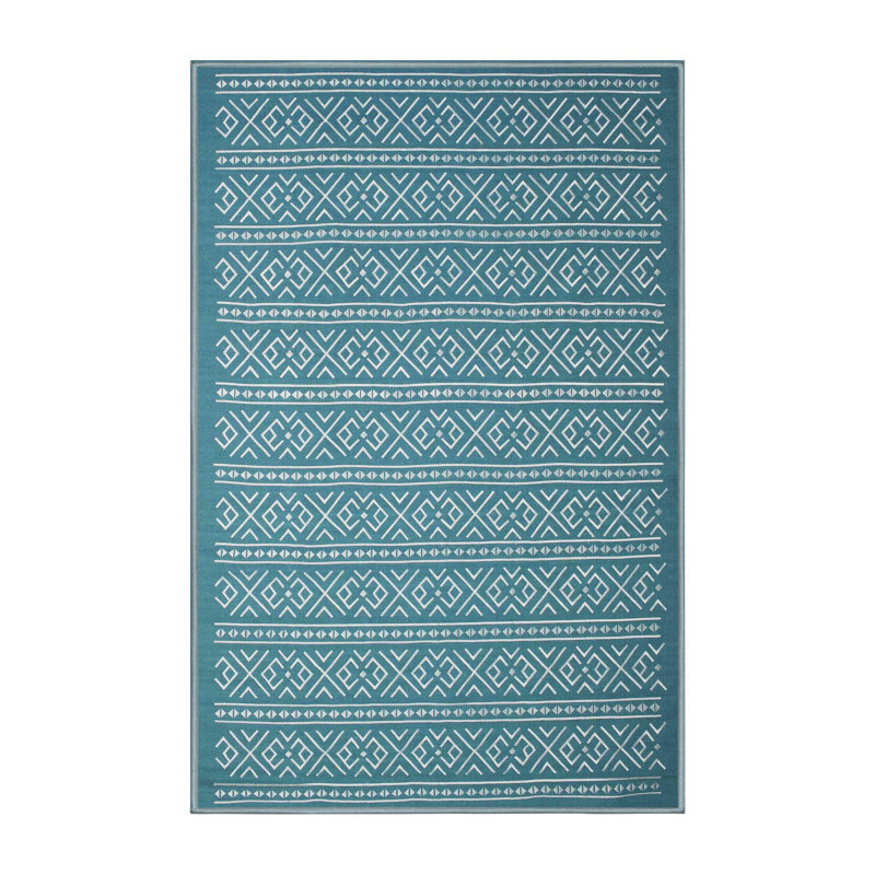 Tapis bleu/gris contemporain, Rectangle 7 pi x 10 pi