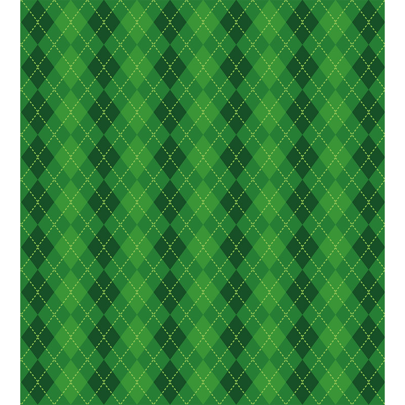 Queen Green and Yellow Plaid Duvet Cover Set