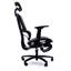 Chaise de bureau réglable en filet noir avec support lombaire et repose-pieds ergonomique
