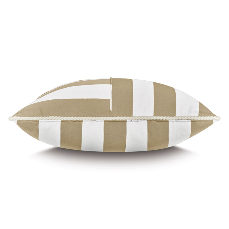 Riptide Geometric Decorative Pillow In Sunshine, Square 22", White/Khaki Geometric