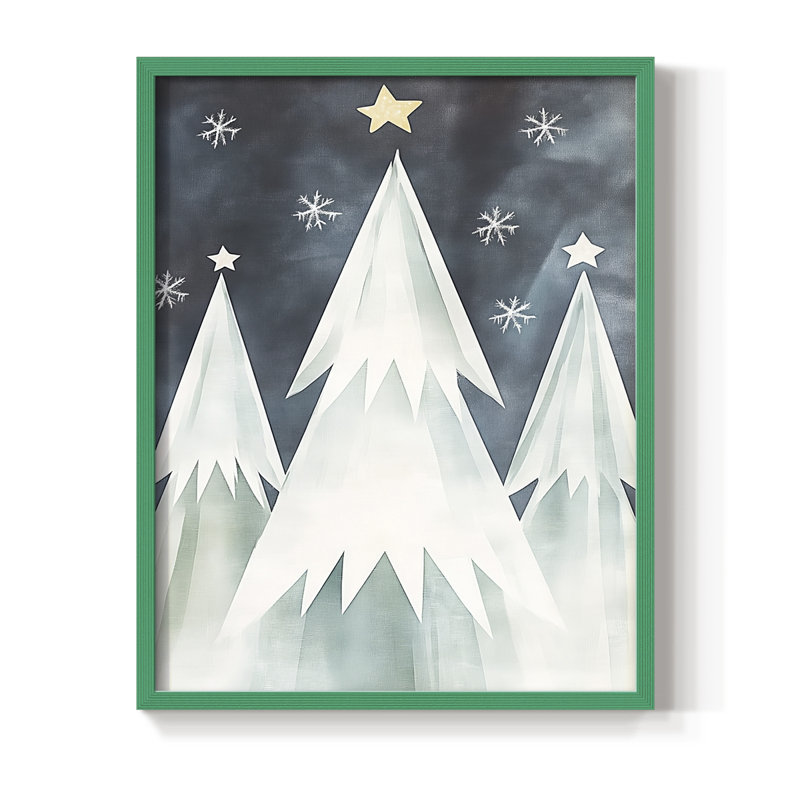 «Christmas Holiday Art DCCCLXVI», reproduction d'art encadrée - bois massif, H 11 po x l 9 po, Vert