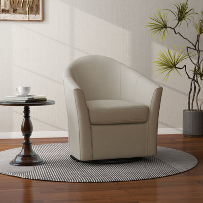 Fauteuil demi-tonneau pivotant rembourré Aunna