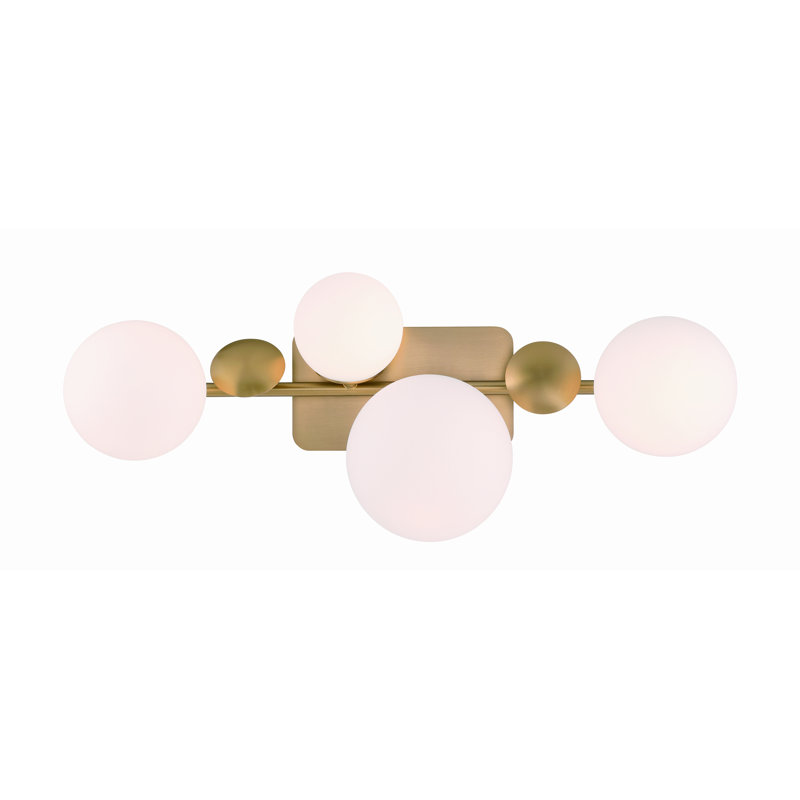 Vine, Vanity, 4Lt, Opal Glass, Gold