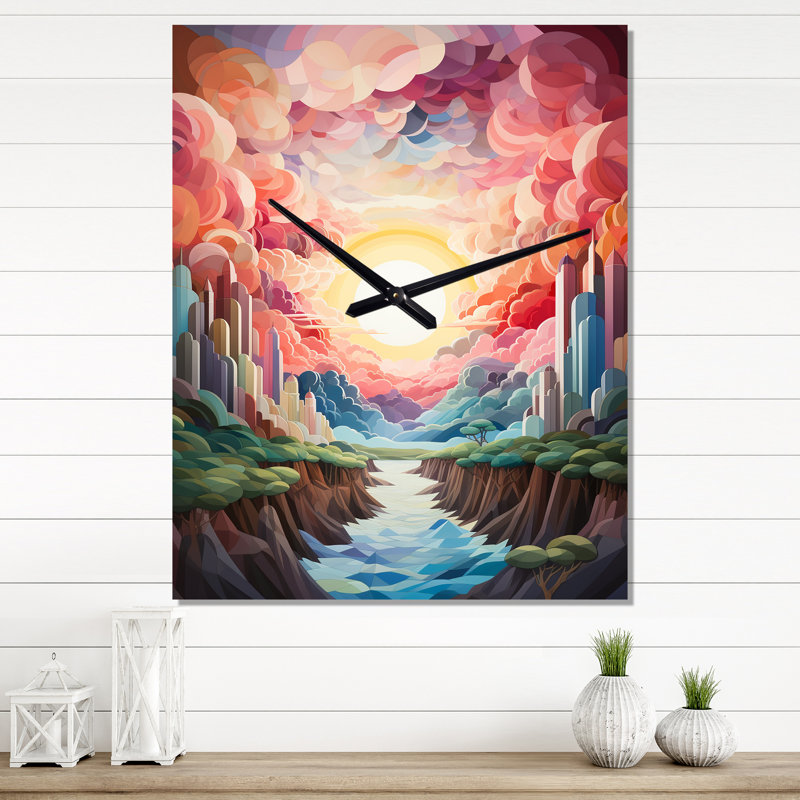 Alaynah - Horloge murale arc-en-ciel, Moyen