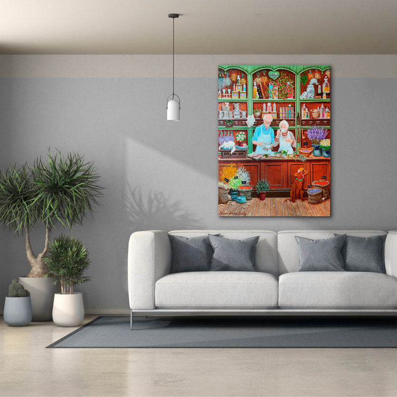 "Epic Graffiti" Camomille Tea Time "par Maria Laura Bratoz, art mural sur toile, 40 po x 54 po, H 54 po x l 40 po
