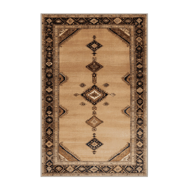 Tapis brun lavable à la machine, Rectangle 7 pi x 9 pi