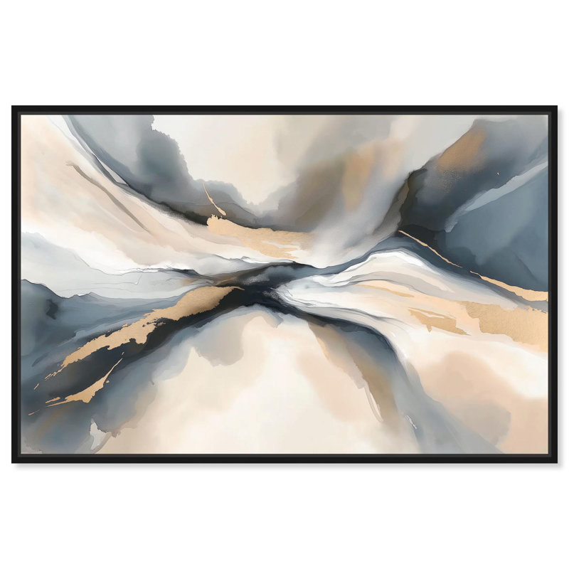 «Dynamic Swirls I Canvas Modern Abstracts» par Art Remedy, H 11 po x l 16 po, Cadre noir