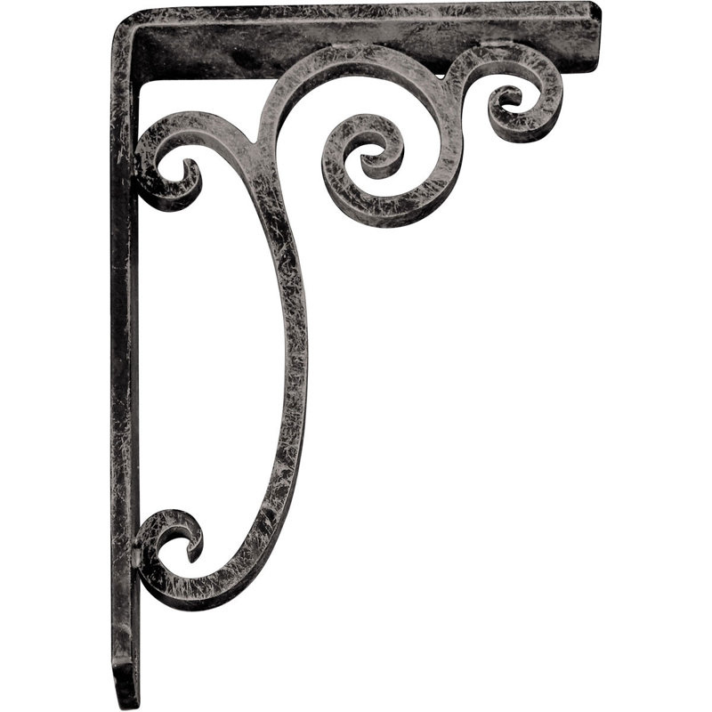 Support en fer forgé Avery, Argenté antique chaleureux, H 8 po x l 1,5 po x P 5,5 po