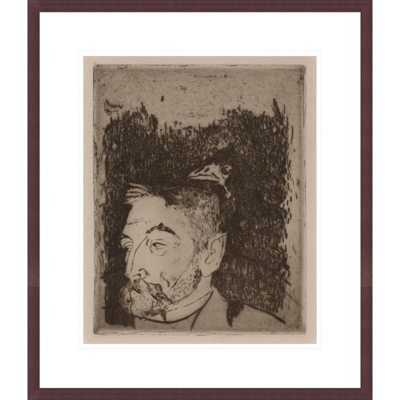 Portrait de Stephane Mallarmé par Paul Gauguin - Estampe numérique encadrée, H 20,58 po x l 17,75 po