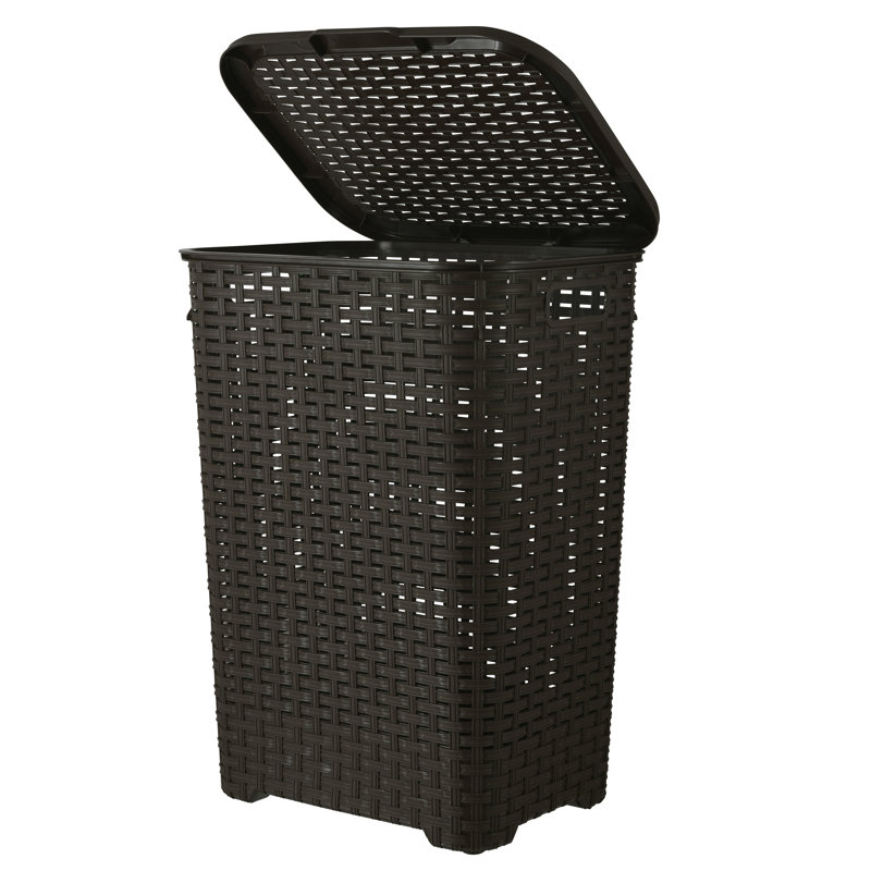 Plastic Laundry Hamper with Handles, Brown Incorrect