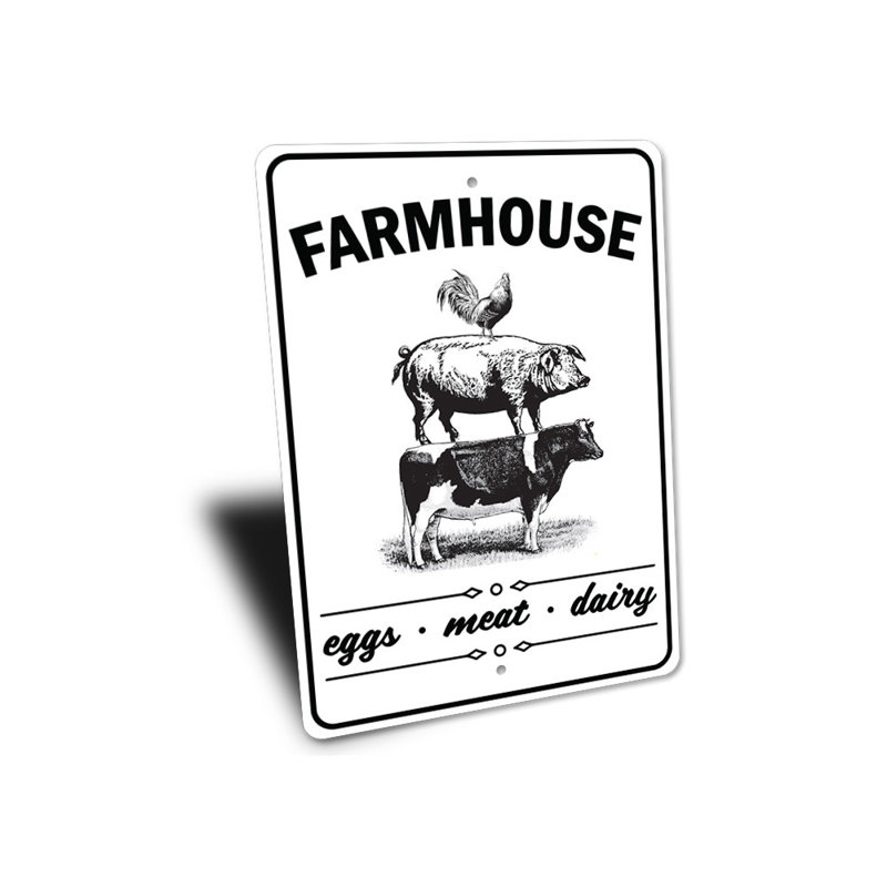 Enseigne en aluminium Farm Farm, H 14 po x l 10 po x P 0,04 po