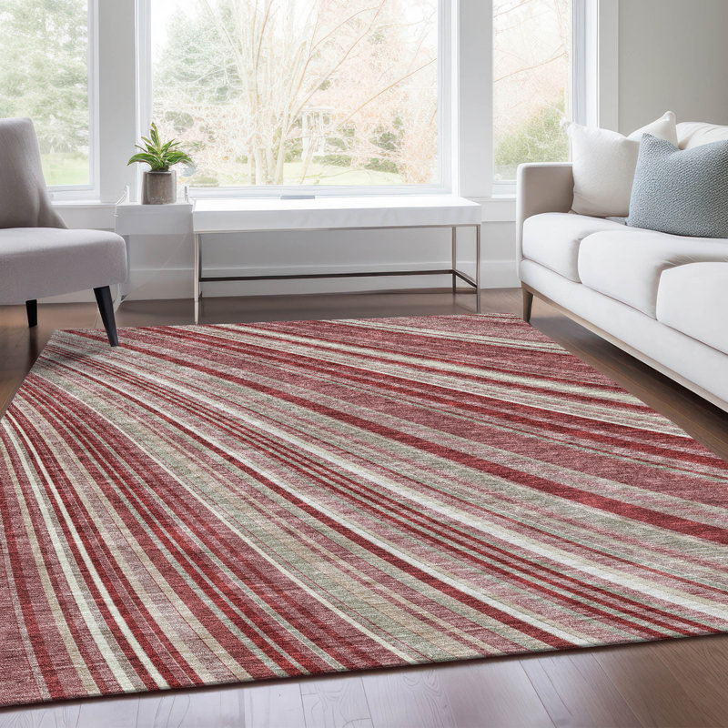 Tapis grenat Prisco Premium lavable à la machine, Rectangulaire 3 pi x 5 pi