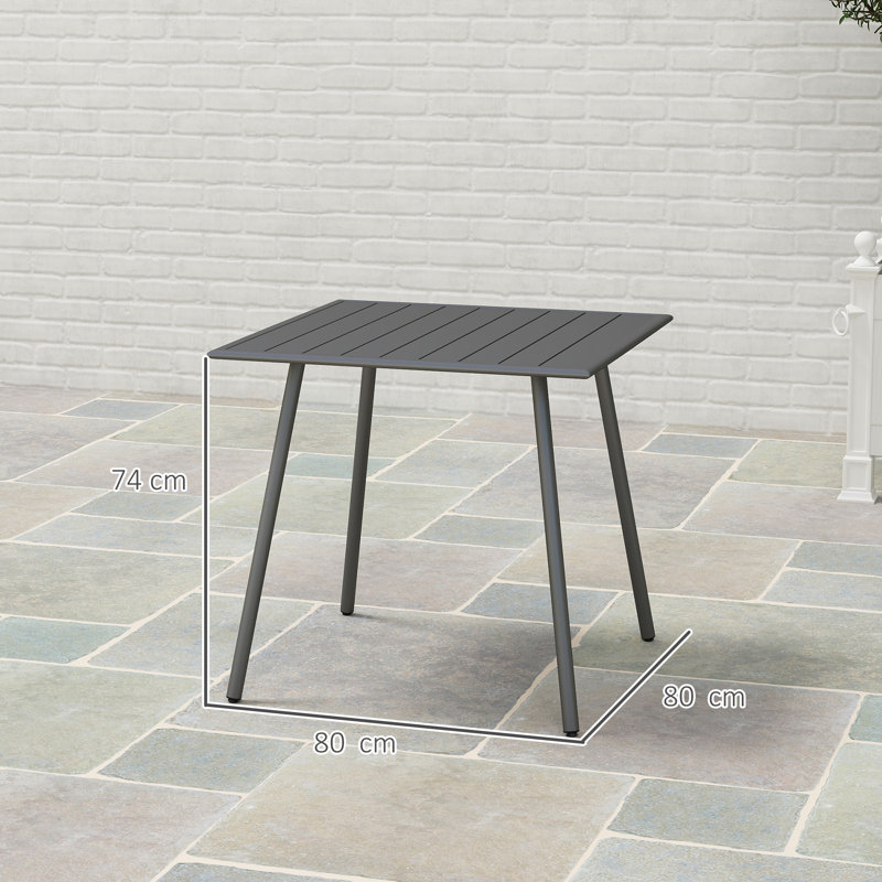 Square Metal Outdoor Bistro Table , 80.00cm cm W 80.00cm cm D