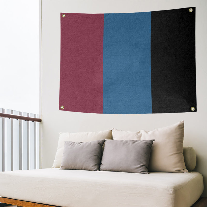 Tapisserie de polyester Colorado, H 50 po x l 59 po x P 1 po, Bourgogne / bleu / noir