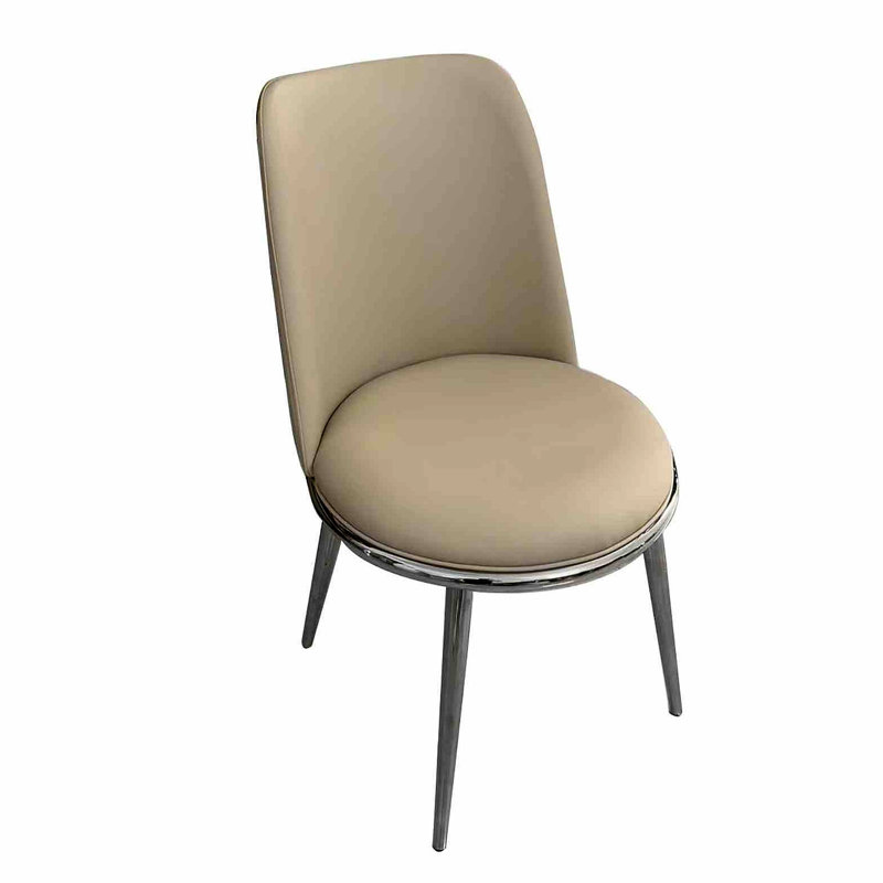 Chaise d'appoint rembourrée de style contemporain, Argent