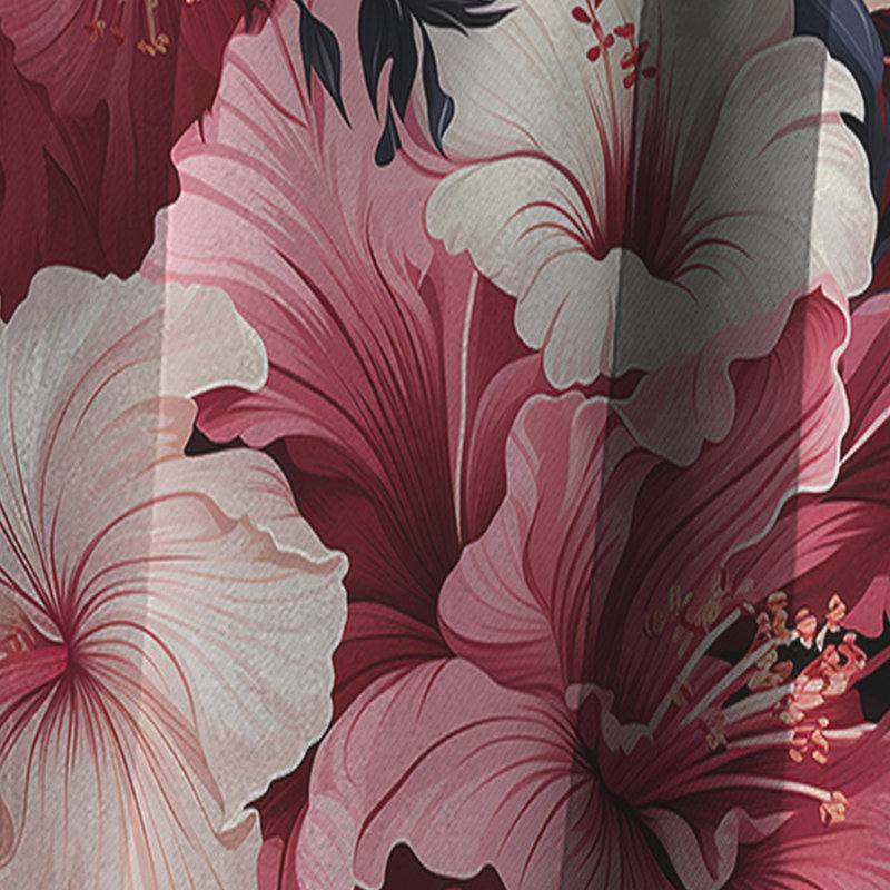 Hibiscus Romance - motif tropical VI - Rideau floral - Rideau occultant floral - 1 panneau, L 52 po x L 120 po