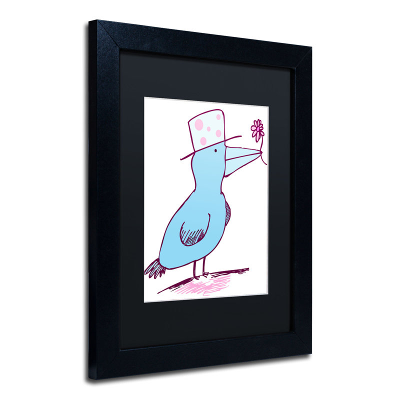 «Gallucci Gallucci Bird» par Carla Martell, art encadré, H 14 po x l 11 po, Cadre noir, Noir