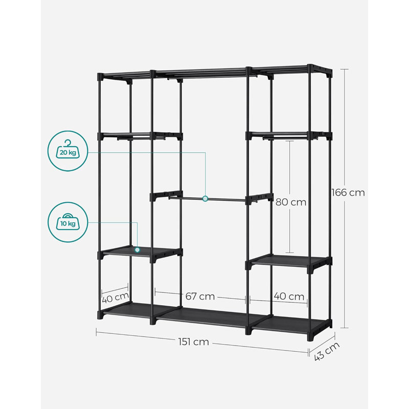 Graziella 151cm Industrial Pipe Clothing Rack