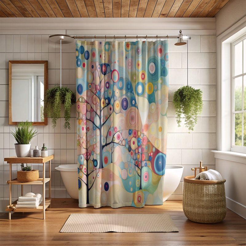 Arbre décoratif - Rideau de douche Premium, H 74 po x l 71 po
