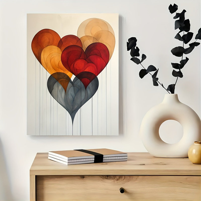 Impression sur toile Elegant Layered Warm Heart - Urban Studio, 18 * 12 pouces (45 * 30 * 2cm)