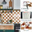 Carreaux muraux auto-adhésifs à carreaux épais pour carreaux de cuisine, carreaux de dosseret, orange (10 feuilles, 9 po x 9 po)-126595879