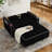 55.51 inch versatile foldable sofa bed in 3 lengths, modern sofa sofa sofa velvet pull-out bed, adjustable back and with USB port and ashtray and swivel phone stand (Grey)-182443522