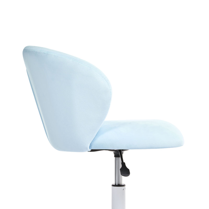 Velvet Office Chair, Light Blue