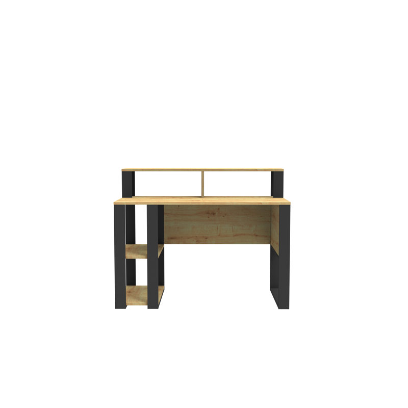 Tramal Geometric Writing Desk, Oak/Anthracite