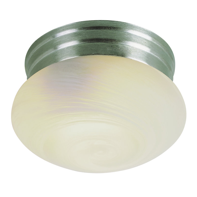 Ebel Glass Flush Mount, Brushed Nickel