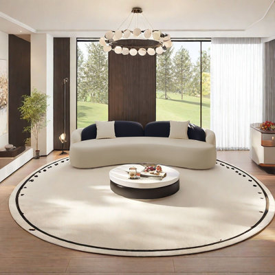 Light luxury blue curved sofa