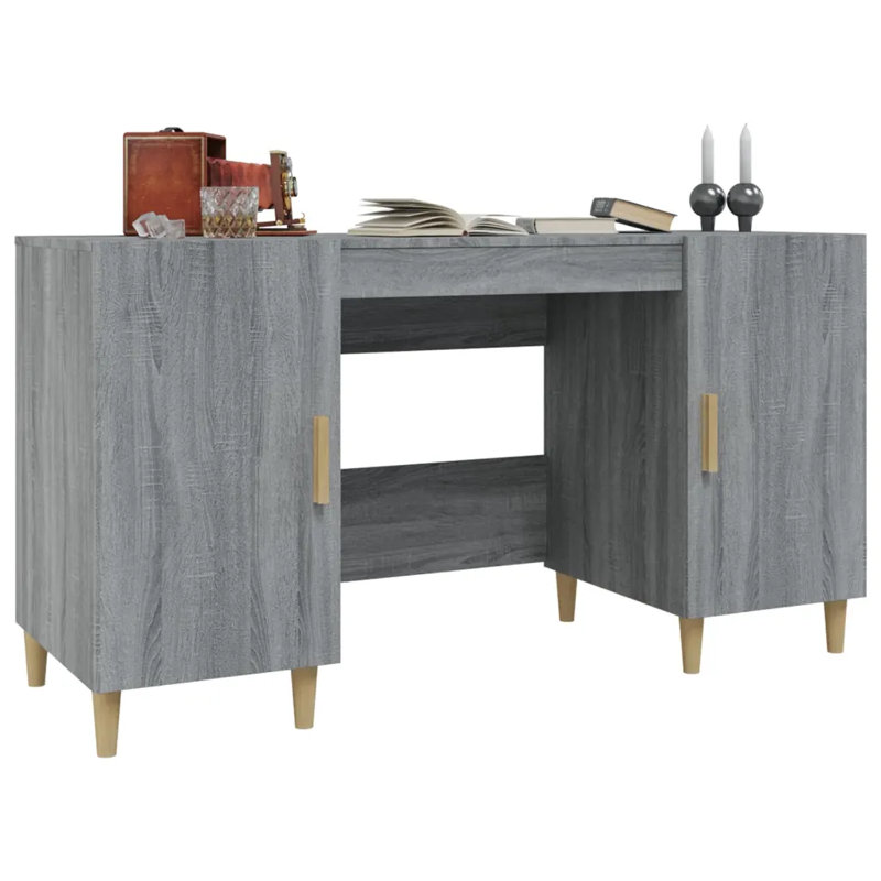 140Cm W Rectangular Computer Desk, Grey Sonoma