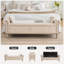 Banc de rangement pour chambre à coucher l 66 po avec siège capitonné, accoudoirs roulants, deux poches cachées et 2 coussins-1474791520-1445239528