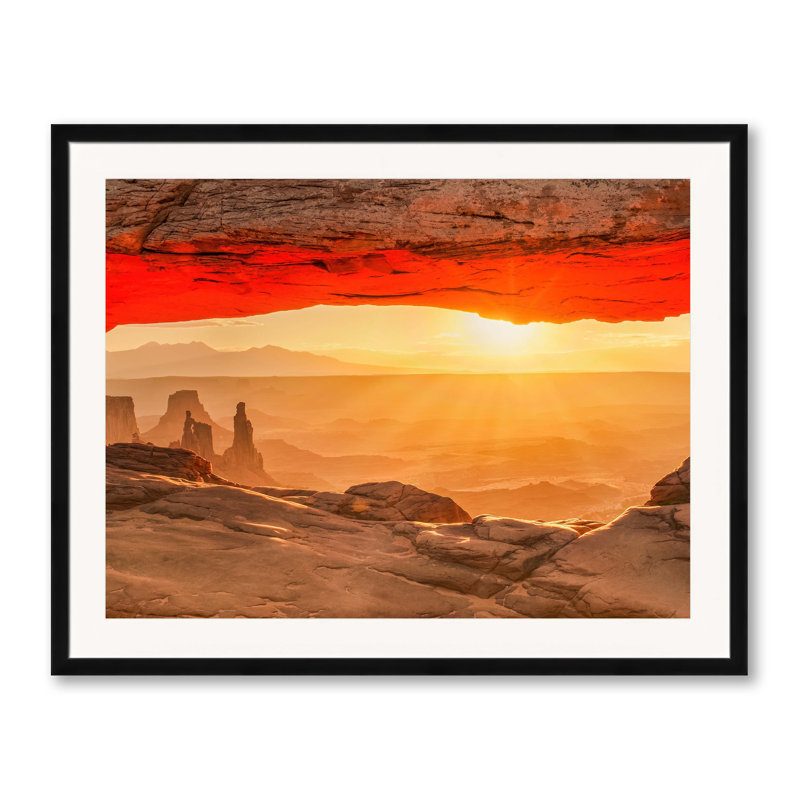 Mesa Arch Sun Flare 2 Print Canvas, 24" H x 30" W, Black Framed Paper