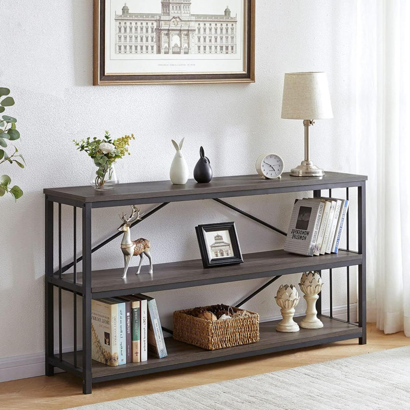 Rayonnage en métal Zefirina W, Chêne gris foncé, Dark Grey, 30" H x 55" W x 13.4" D