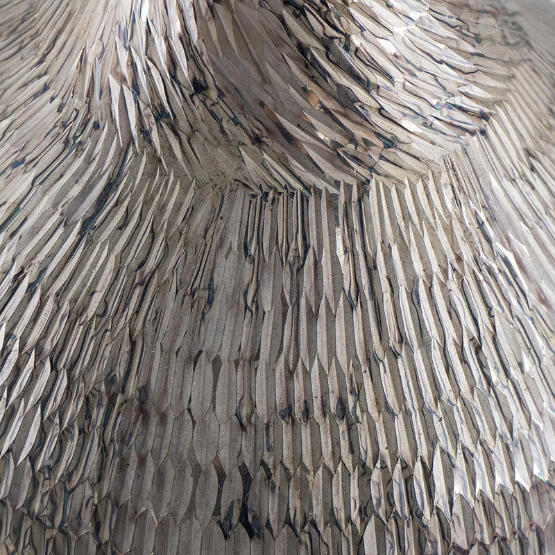 D9x10" Glass Silver Vase