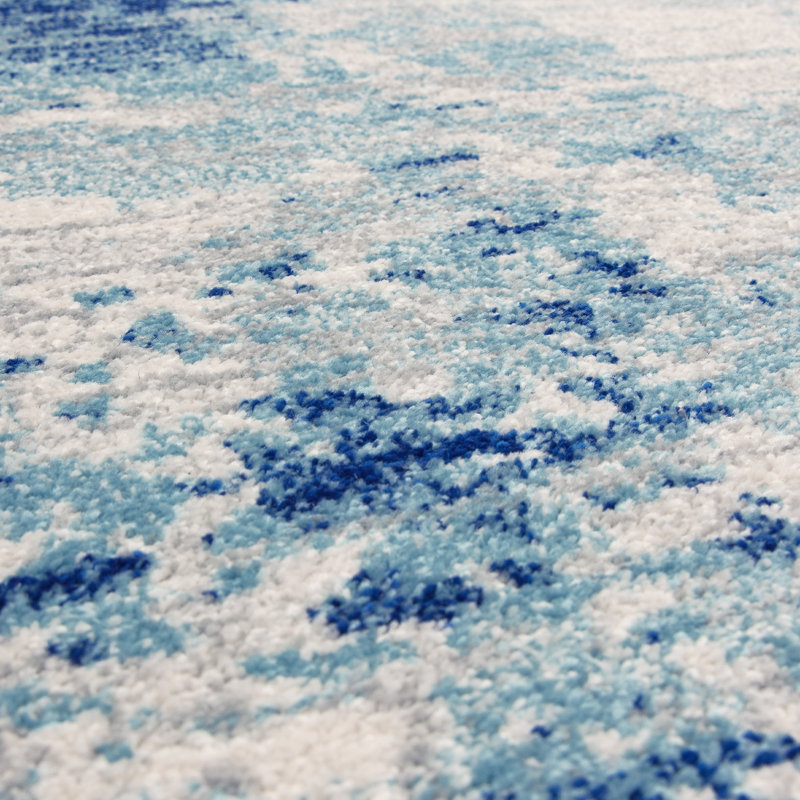 Glosco Abstract Area Rug, Rectangle 200 x 290 cm, Blue